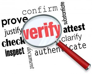 Verify Word Magnifying Glass Certify Prove Check Inspect